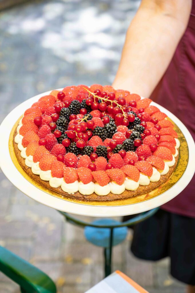 Une tarte à la framboise