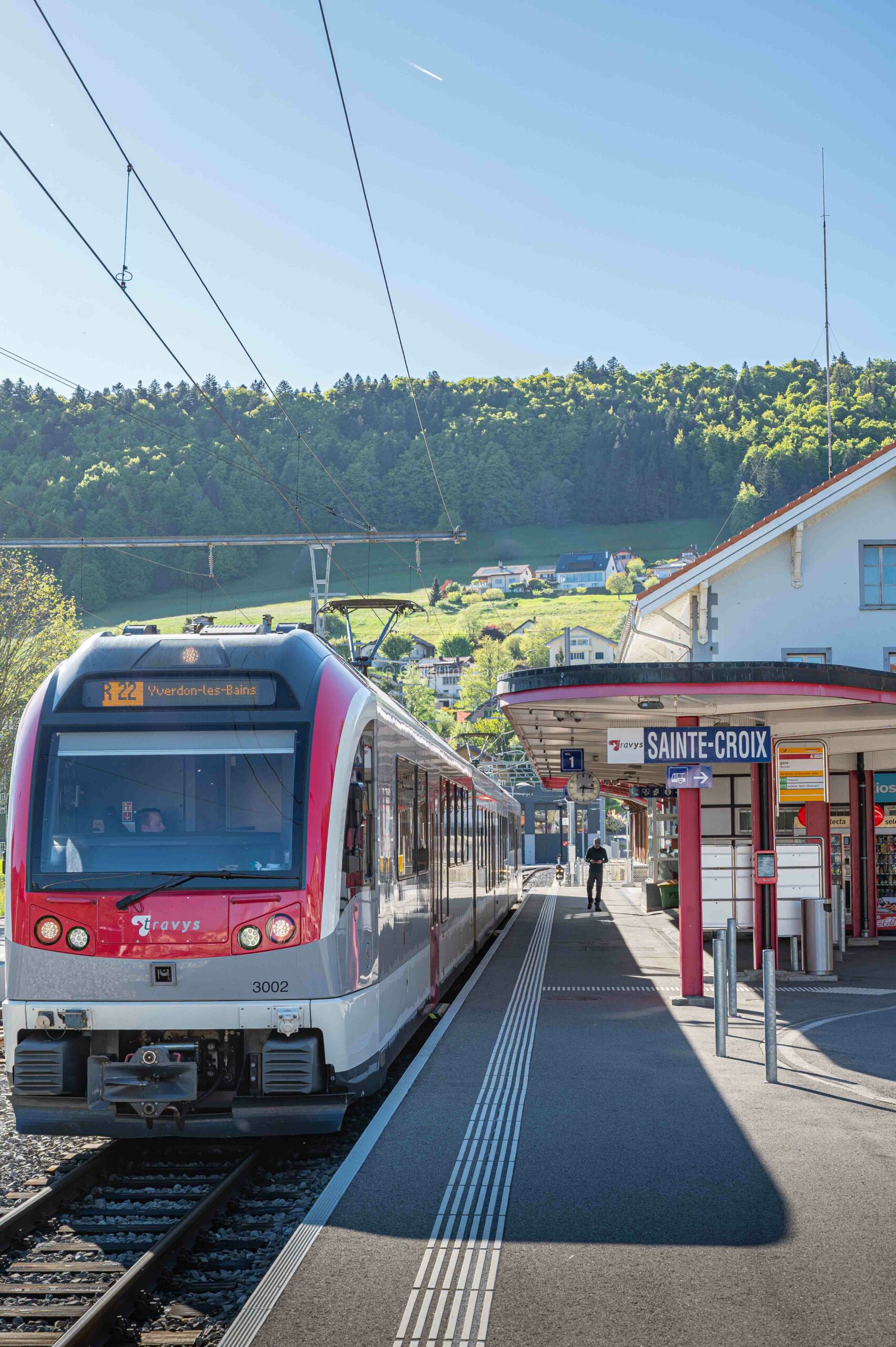 La gare de Sainte-Croix dans le Nord Vaudois en Suisse La gare de Sainte-Croix dans le Nord Vaudois en Suisse