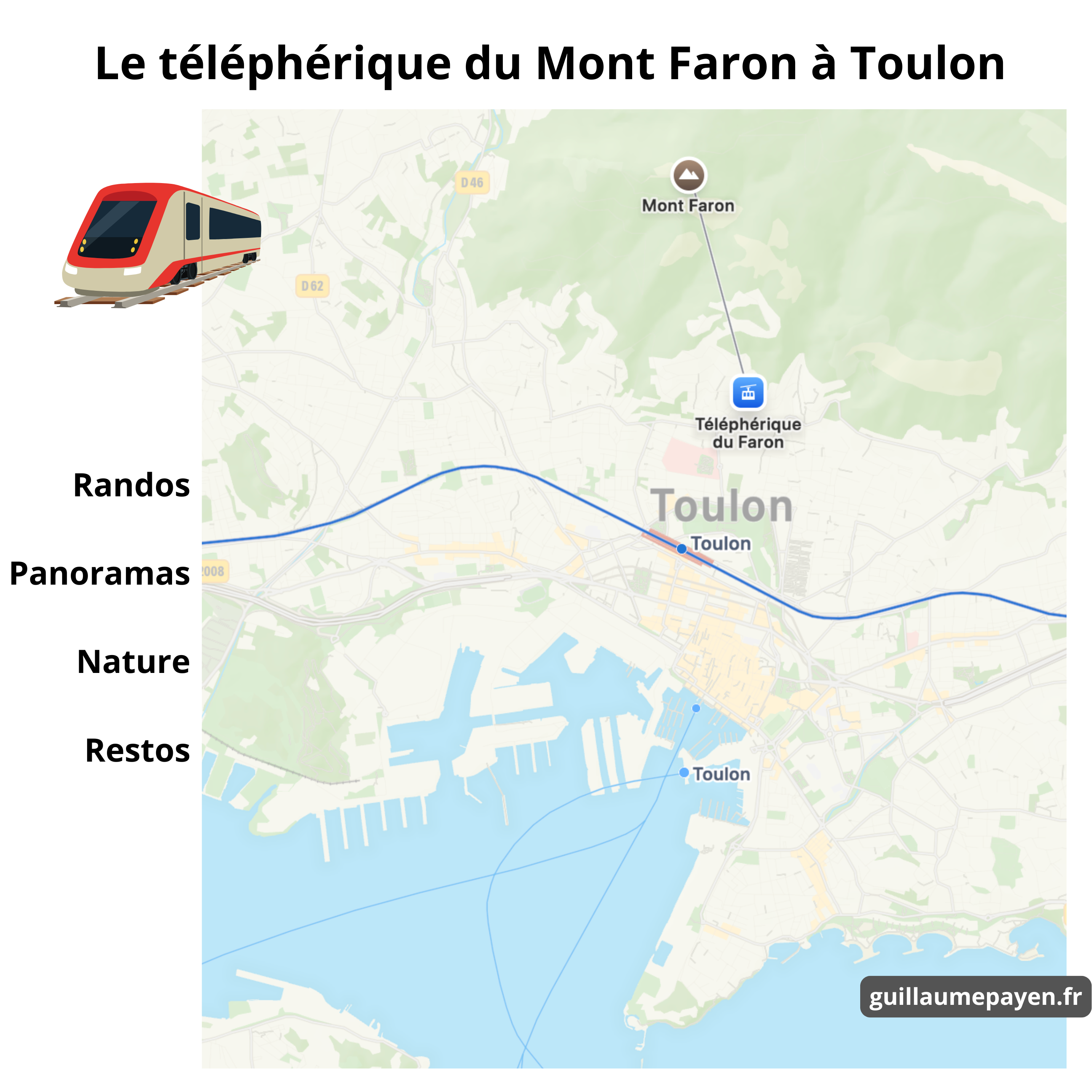 Carte accès Mont Faron Toulon Carte accès Mont Faron Toulon