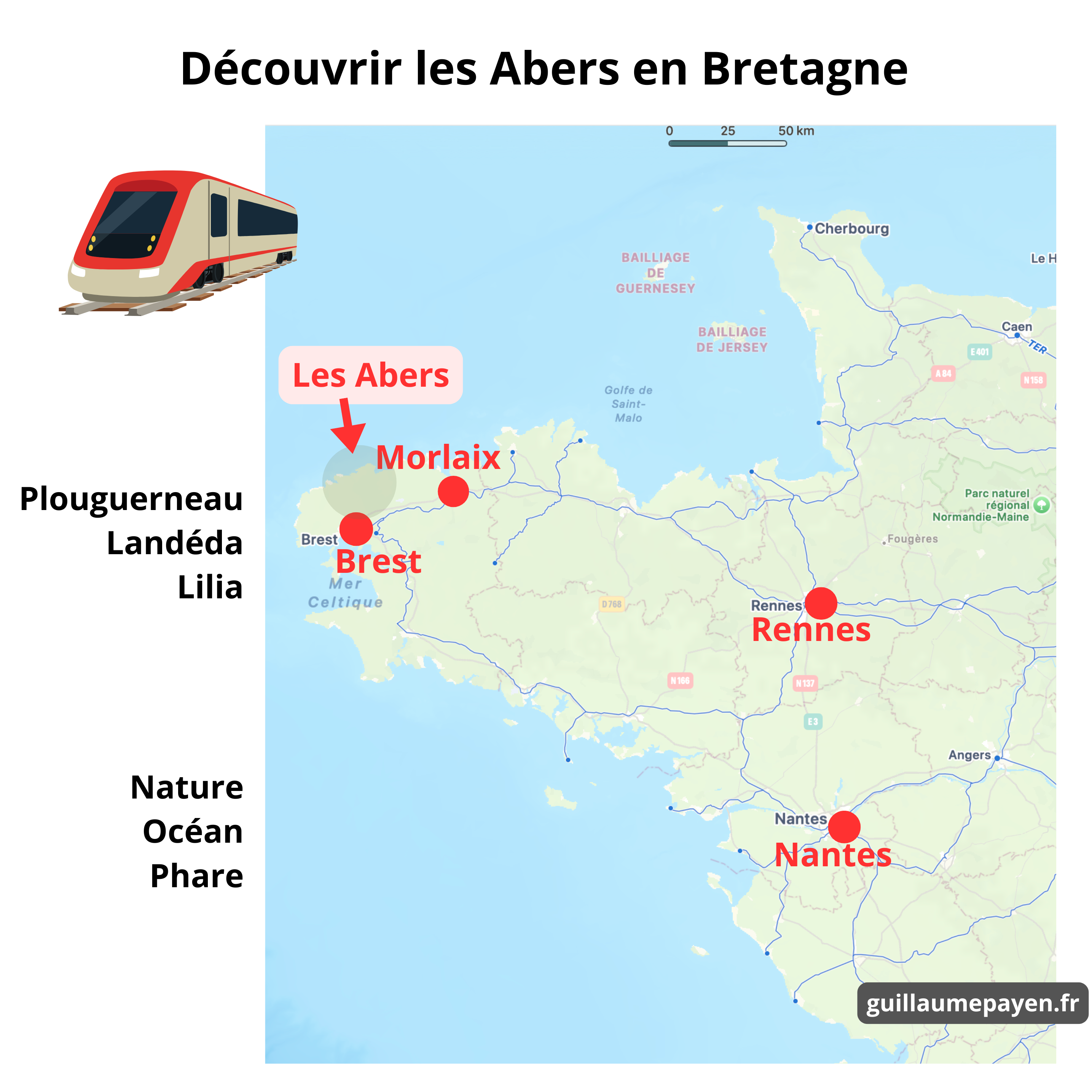 carte pour situer le pays des Abers en Bretagne - Guillaume Payen