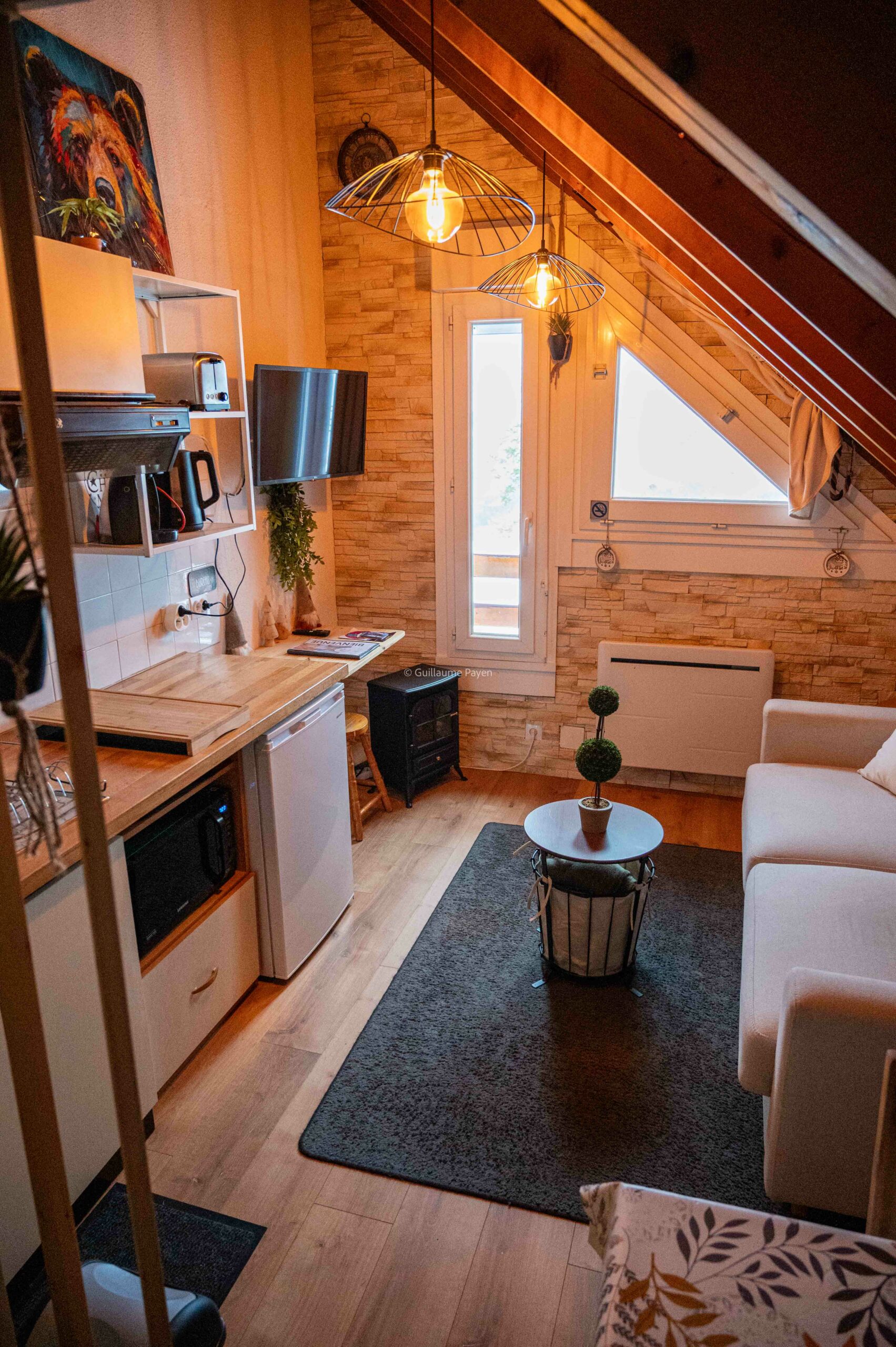 Vue de l'intérieur d'un appartement Dormir dans la station de Guzet